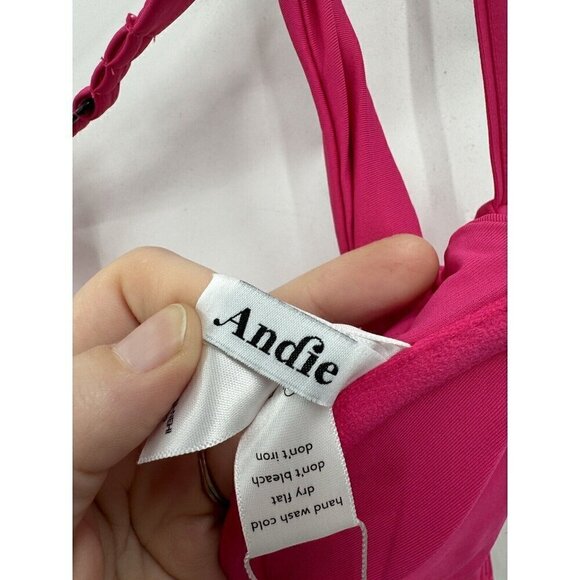 NEW Andie The Bermuda Swim Top Pink Large Preppy Resortwear Beach Vacation - Picture 10 of 11